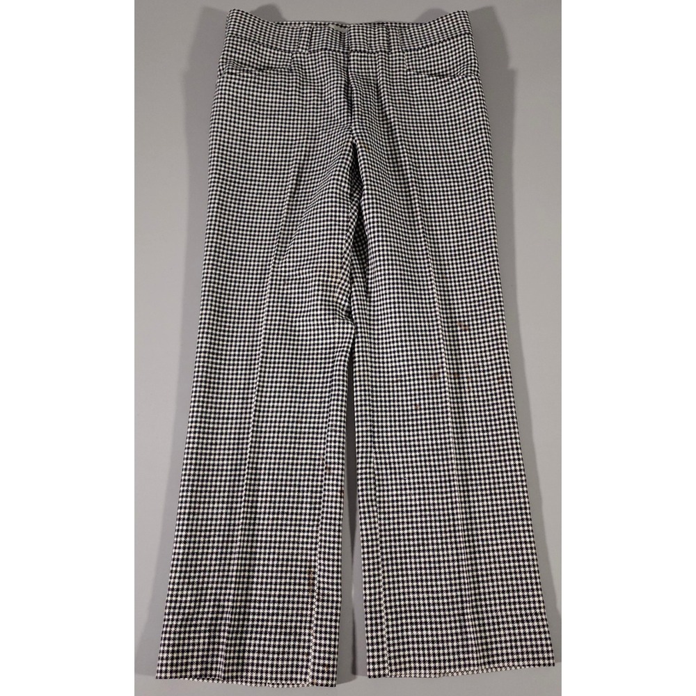 Pendleton Trousers Mens 33x29 Black White Houndstooth Wool Vintage USA Made